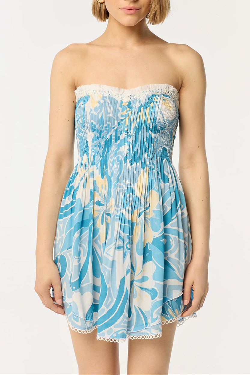 green emerald velvet dress Bandeau Dress Claire | Blue | XS