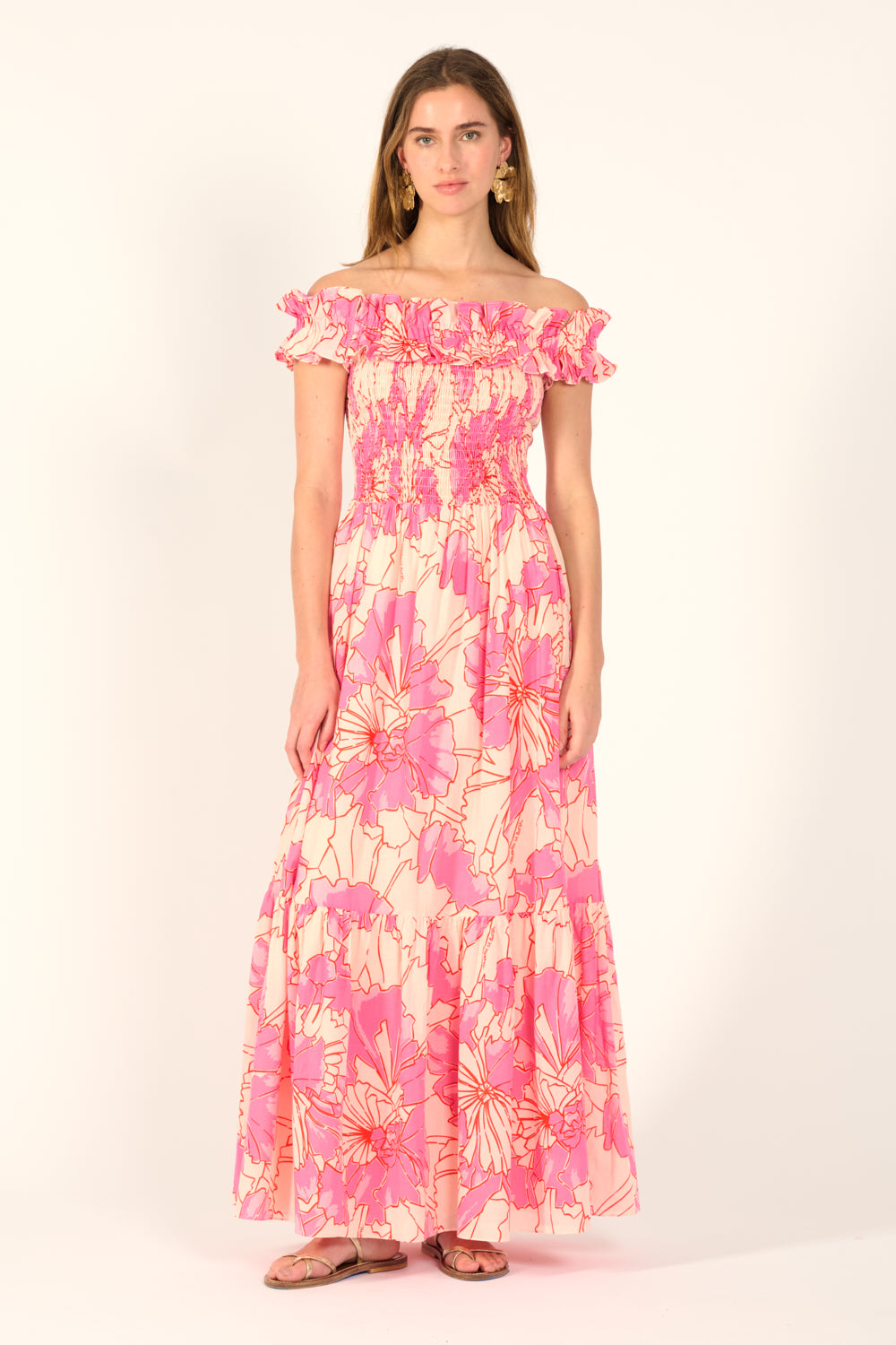 Long Dress Suzanne - PINK Petal|Spring Collection|Poupette St Barth L / PINK PETAL / COTTON MOUSSELINE Long Dress Suzanne - PINK Petal|Spring Collection|Poupette St Barth L / PINK PETAL / COTTON MOUSSELINE