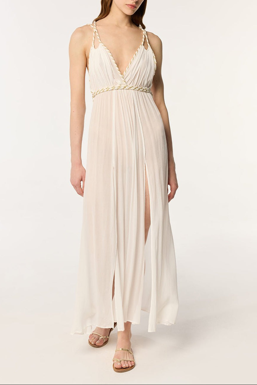 Long Dress Collette - Natural White Poupette St Barth Long Dress Collette - Natural White Poupette St Barth
