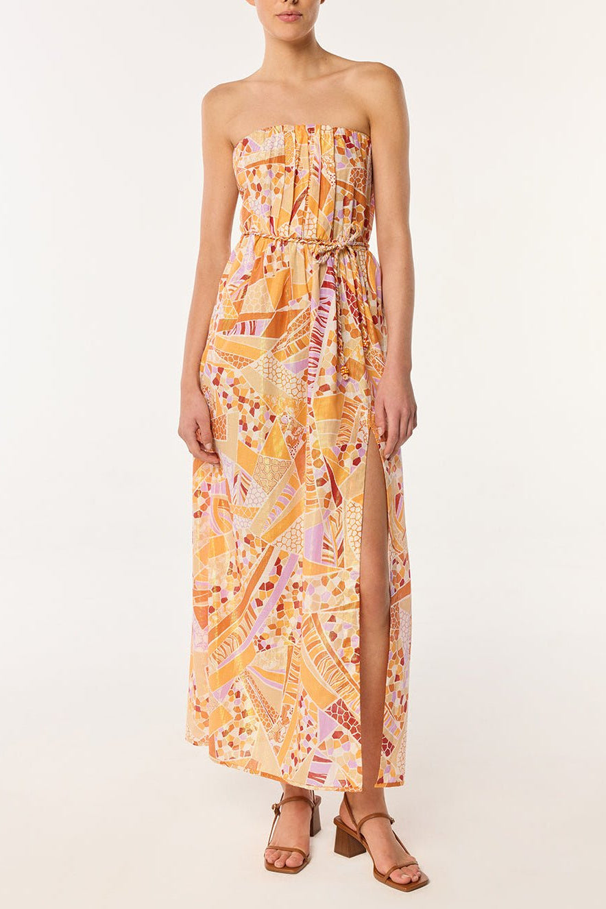 mosaic maxi dress Maxi Dress with Side Slits in Mosaic Mosaic / 2XL