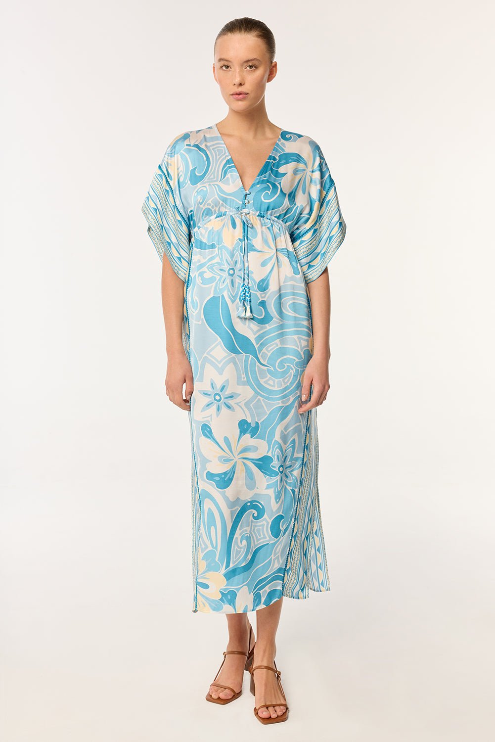 Long Kaftan Amaya - Blue Fantasia  Poupette St Barth