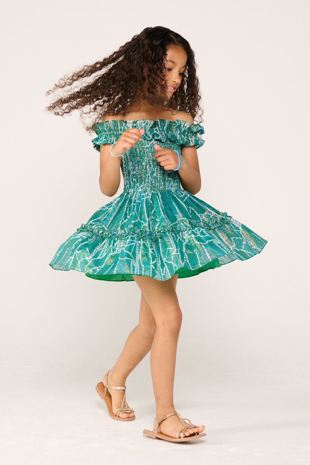 green emerald velvet dress Kids Mini Dress Anna | Green | 10 yrs