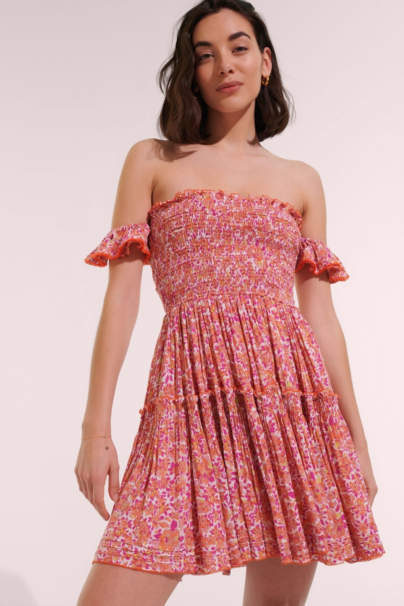 Mini Dress Aurora - Pink Net | Resort Collection | Poupette St Barth