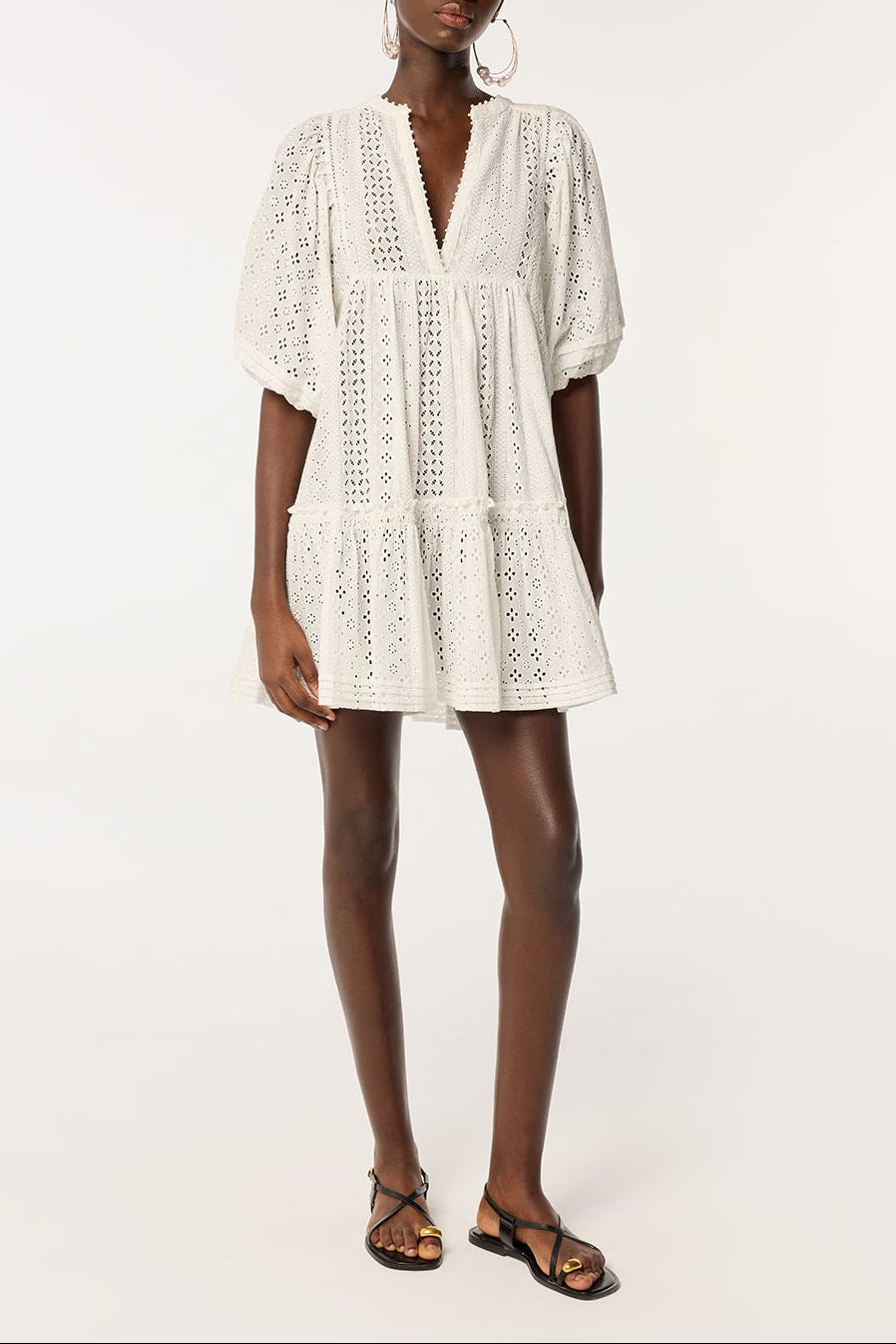 Mini Dress Aria - Natural White|Resort Collection|Poupette St Barth XSS / NATURAL White / COTTON EYELET Mini Dress Aria - Natural White|Resort Collection|Poupette St Barth XSS / NATURAL White / COTTON EYELET