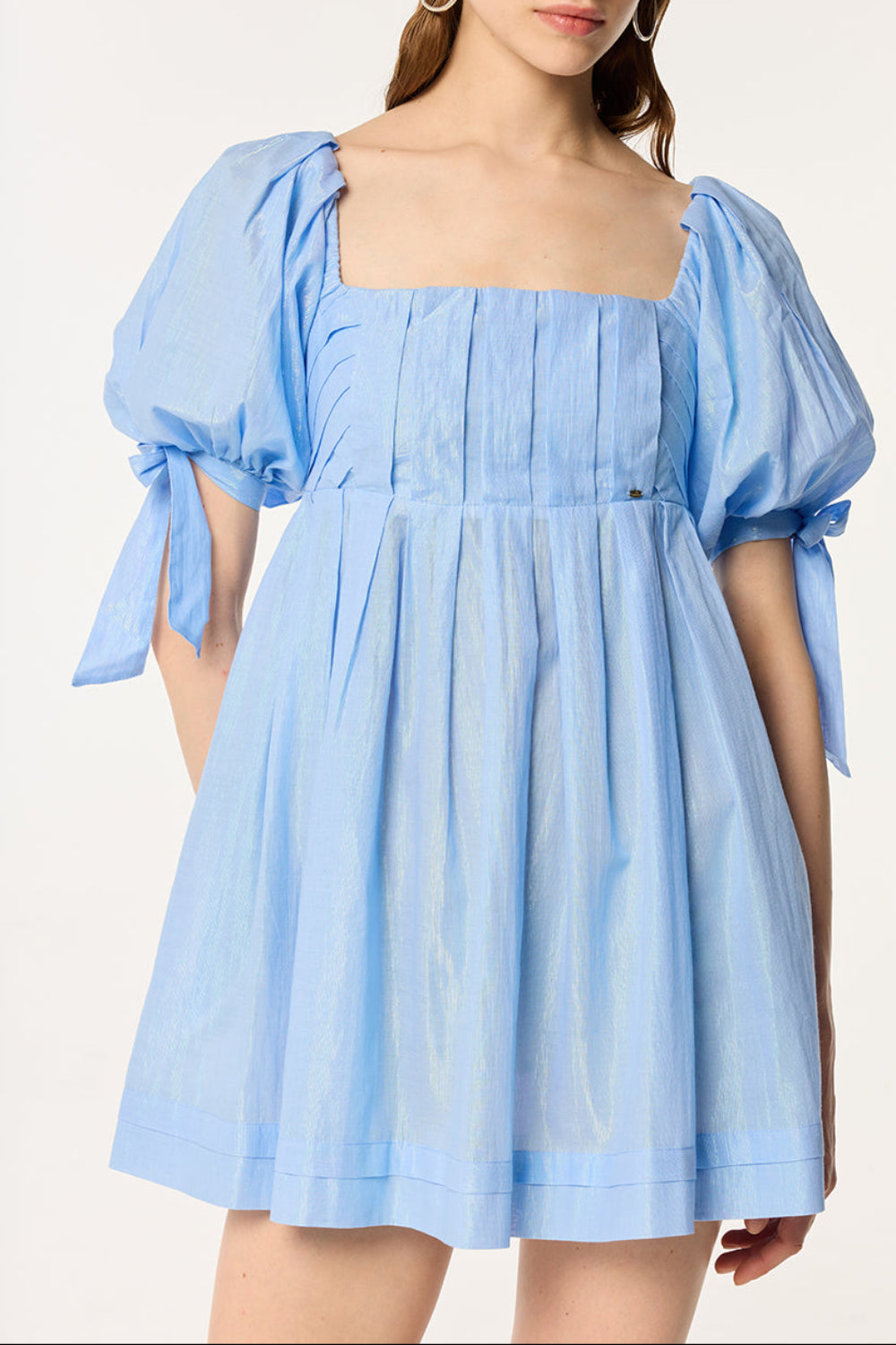 Mini Dress Catalina - Light BLUE | Spring Collection | Poupette St Barth S / Light BLUE / COTTON METALLIC PLAIN Mini Dress Catalina - Light BLUE | Spring Collection | Poupette St Barth S / Light BLUE / COTTON METALLIC PLAIN