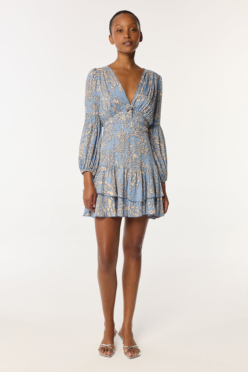 Mini Dress Chiara - Blue Oriental Foulard|Resort Collection