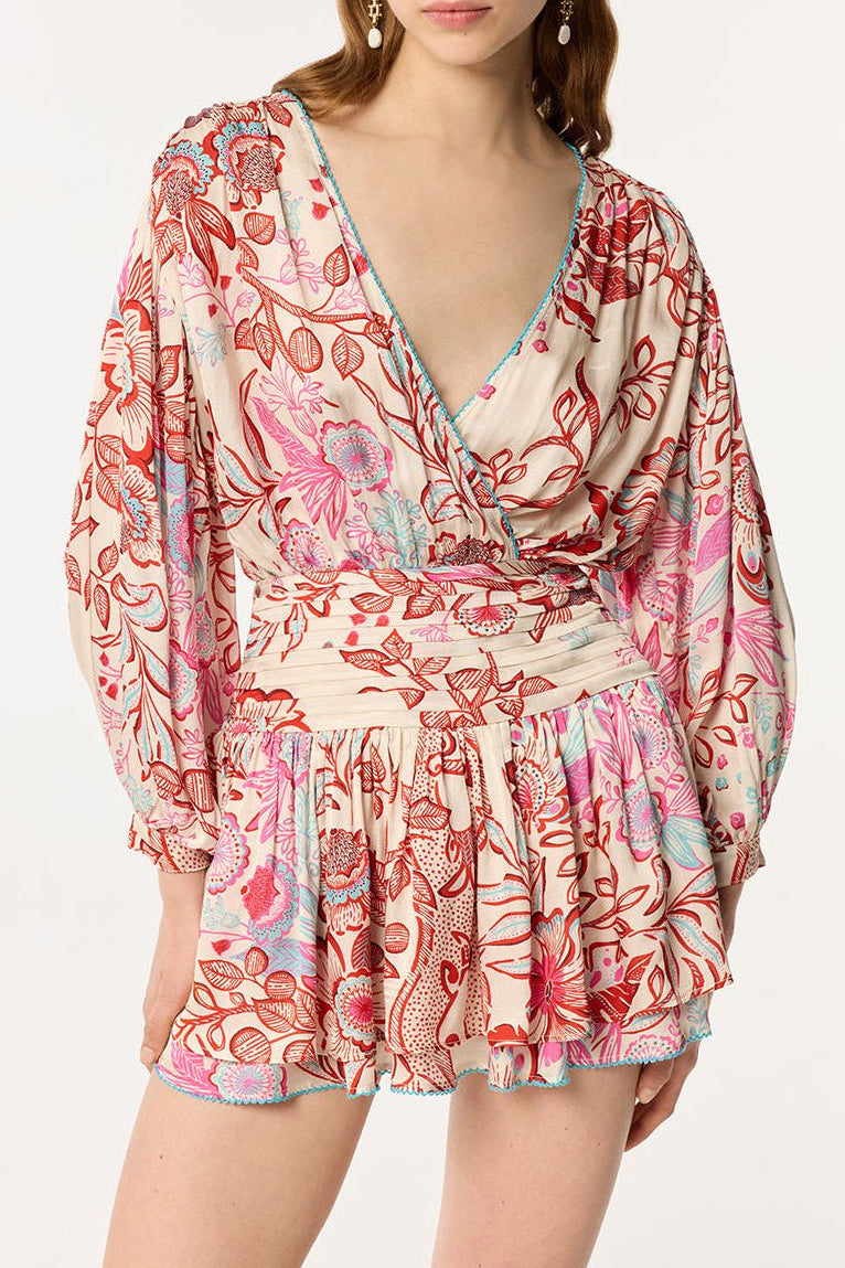 cotton poplin shirt dress Gathered Ruffle Shirt Dress in Cotton Poplin White / 6