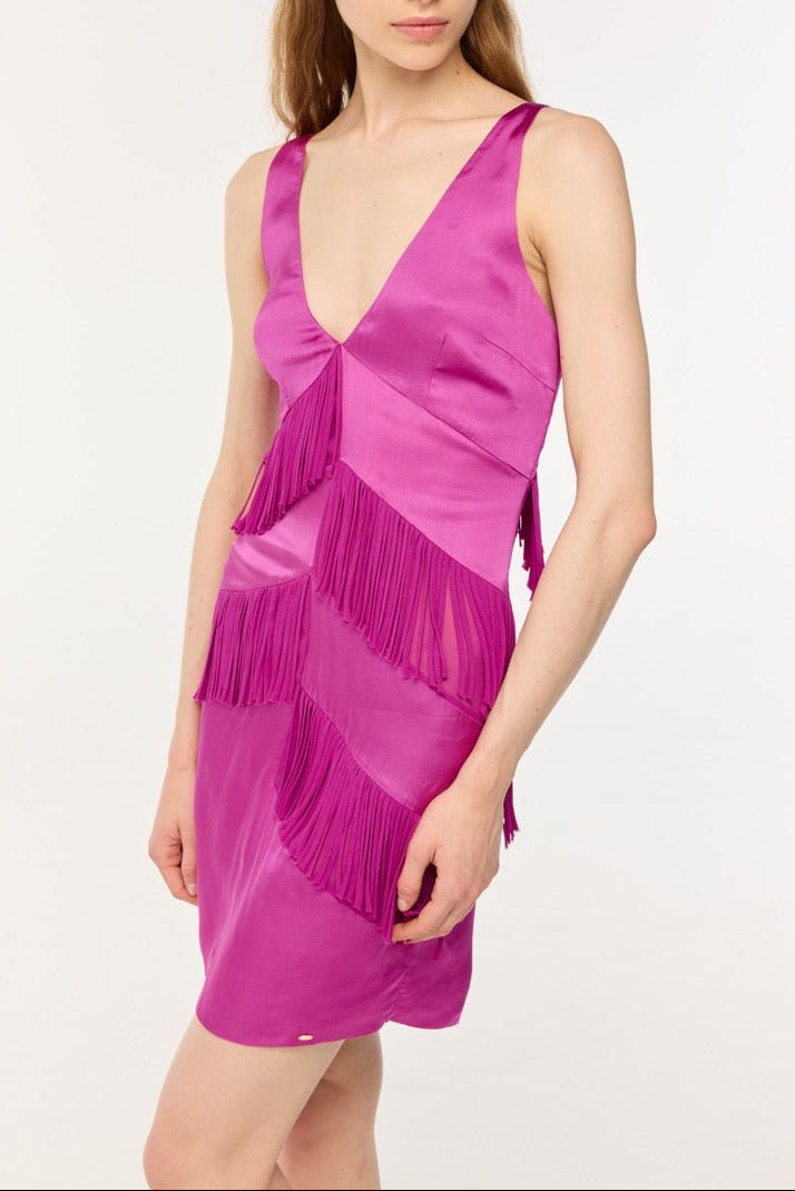 knee length dresses for ladies Gauge81 Women's Hirata Knot Silk Minidress - Aster Purple main image 0