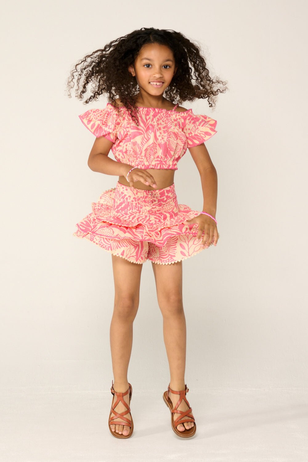 Mini Skirt Alizee for girls - Pink Toucan|Resort Collection