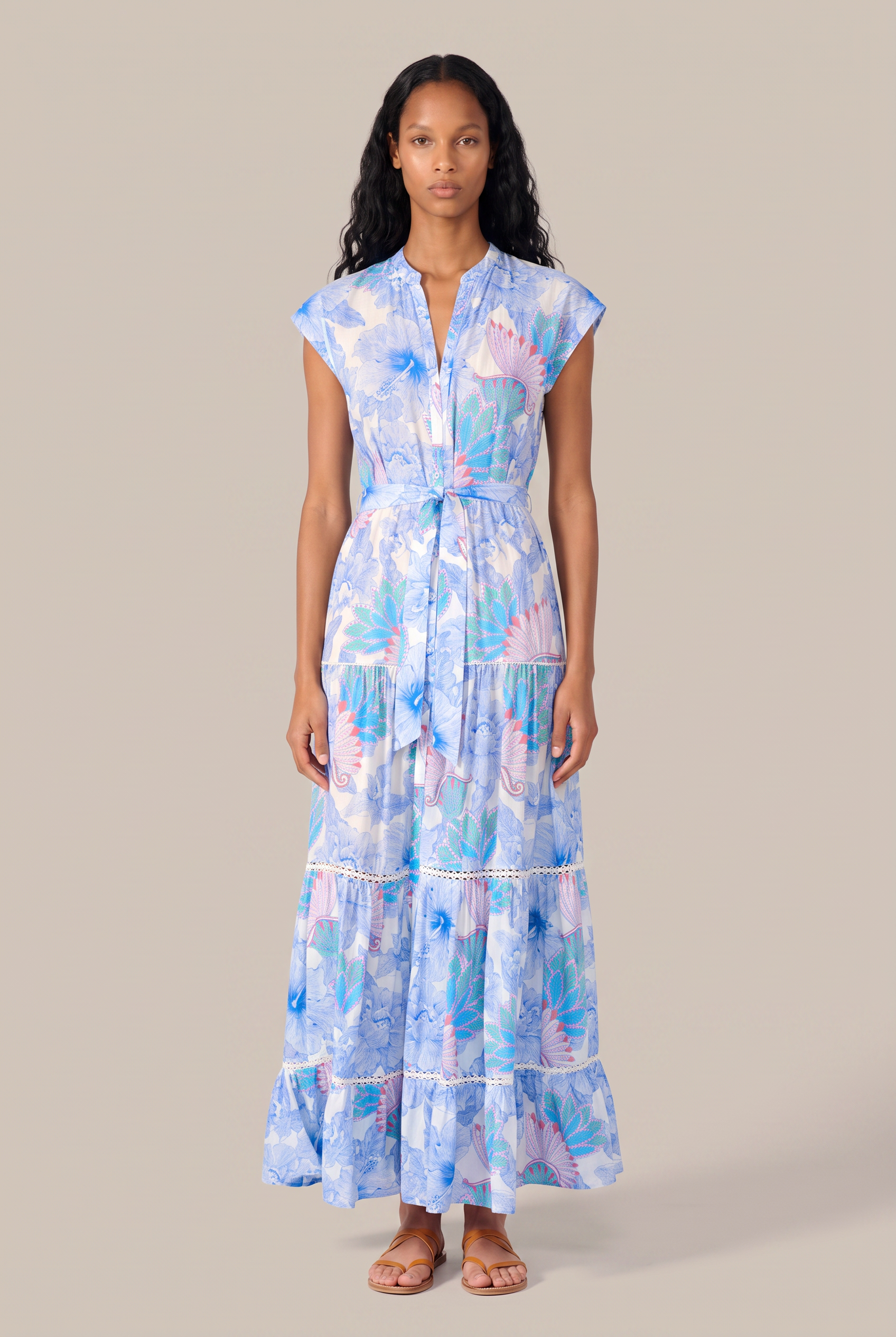 Long Dress Kora - Blue Padang | Poupette St Barth