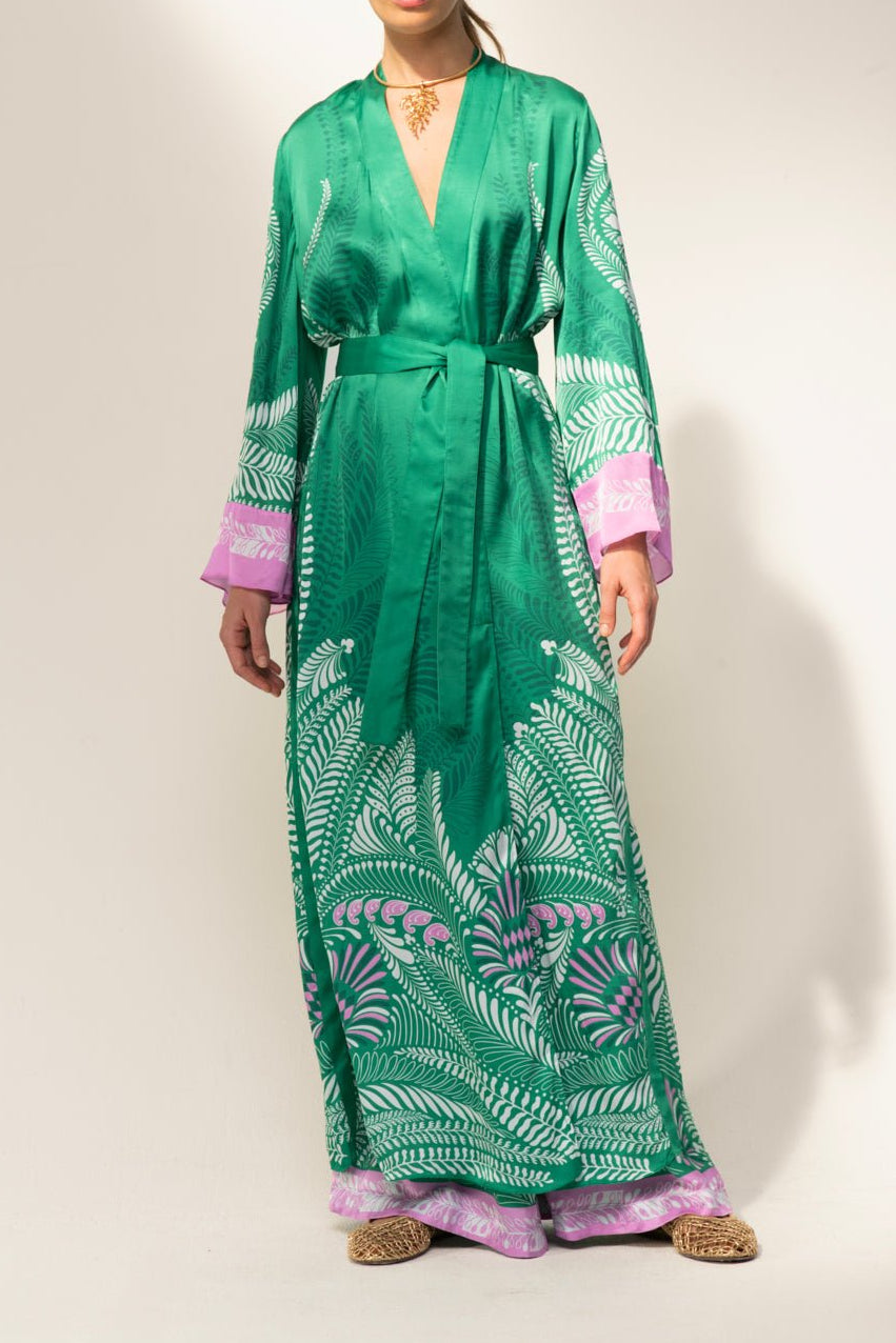 green kimono dress Lea | | L keyproducts:girlnextdoor