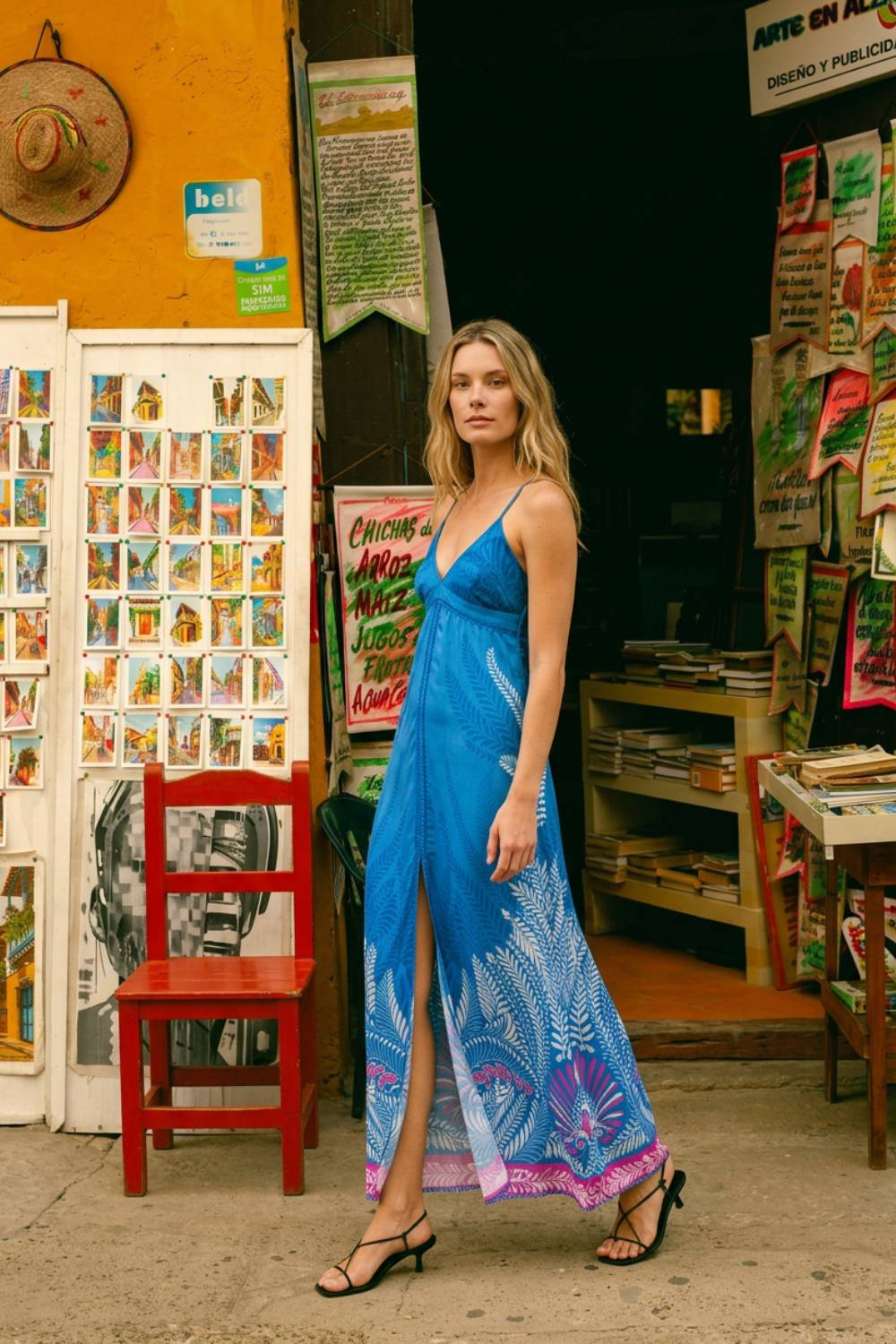 Long Dress Denise - Blue Oolong - Poupette St Barth