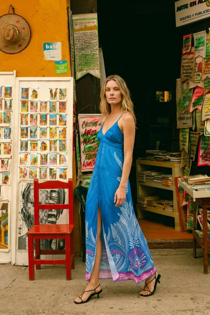 Long Dress Denise - Blue Oolong - Poupette St Barth