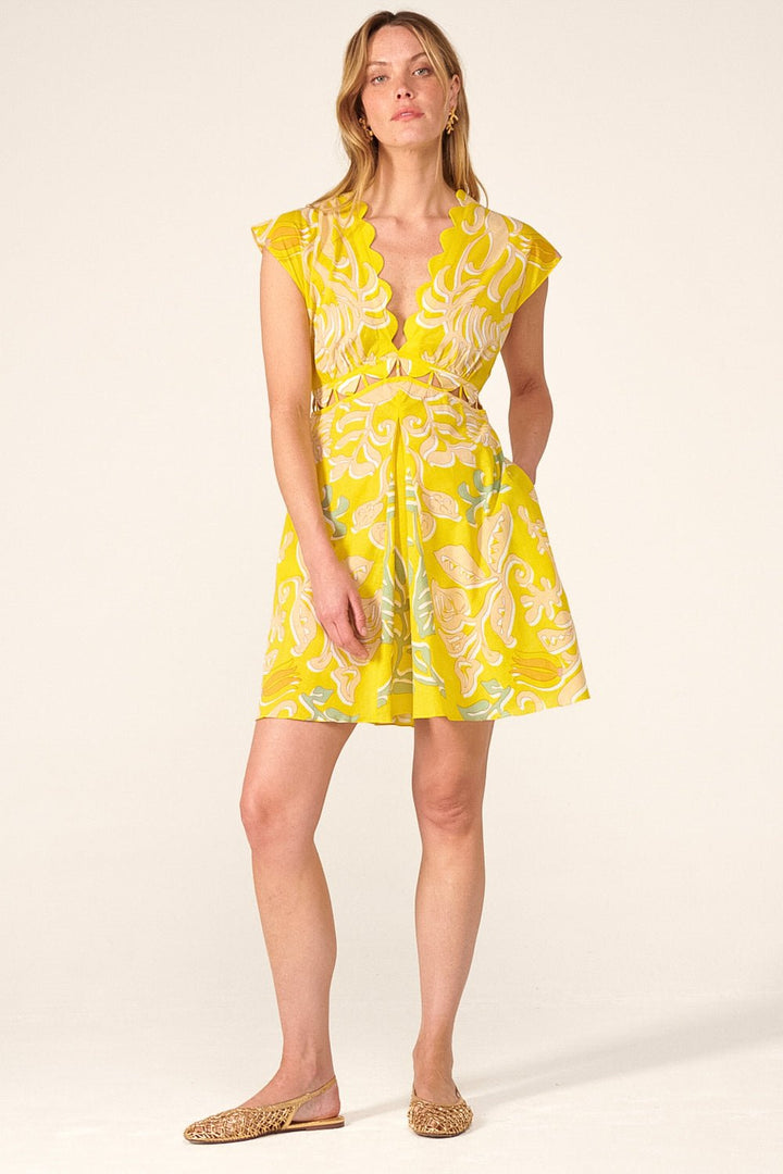 Mini Dress Hazel - Yellow Ritual - Poupette St Barth