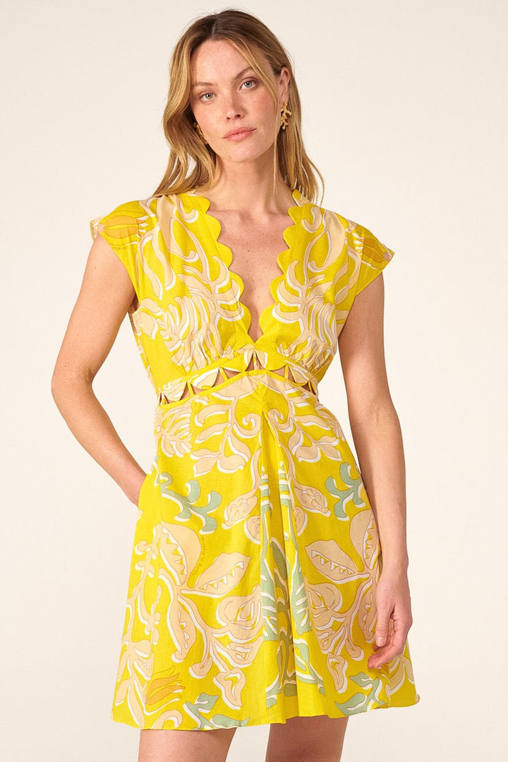 Mini Dress Hazel - Yellow Ritual - Poupette St Barth
