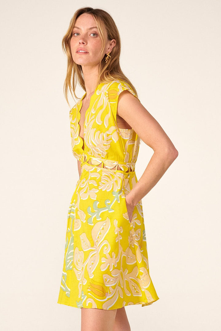 Mini Dress Hazel - Yellow Ritual - Poupette St Barth