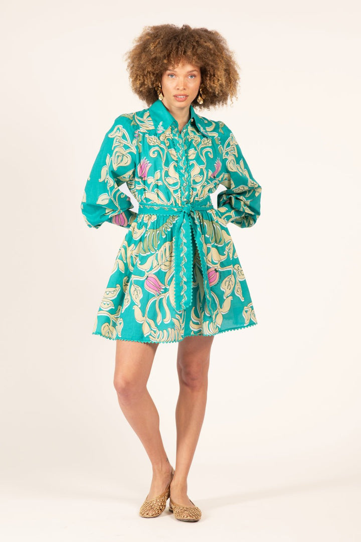 Robe Courte Conti - Turquoise Ritual