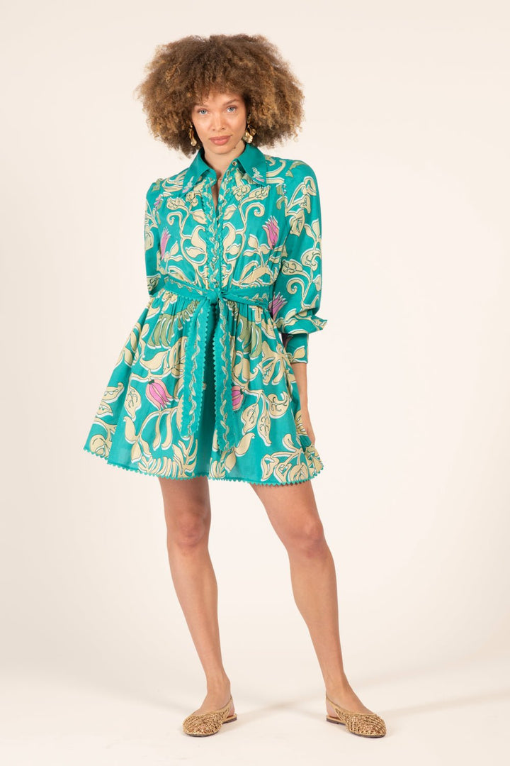 Robe Courte Conti - Turquoise Ritual