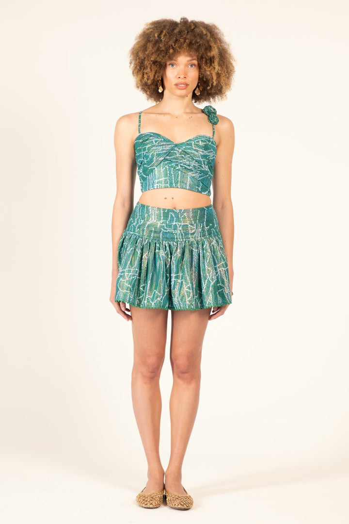 Mini Skirt Colleen - Green Akoya - Poupette St Barth