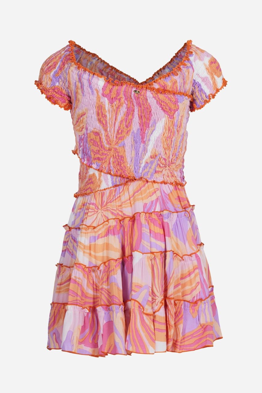 Mini Dress Soledad - Pink Seaweed | Spring Collection | Poupette St Barth Mini Dress Soledad - Pink Seaweed | Spring Collection | Poupette St Barth