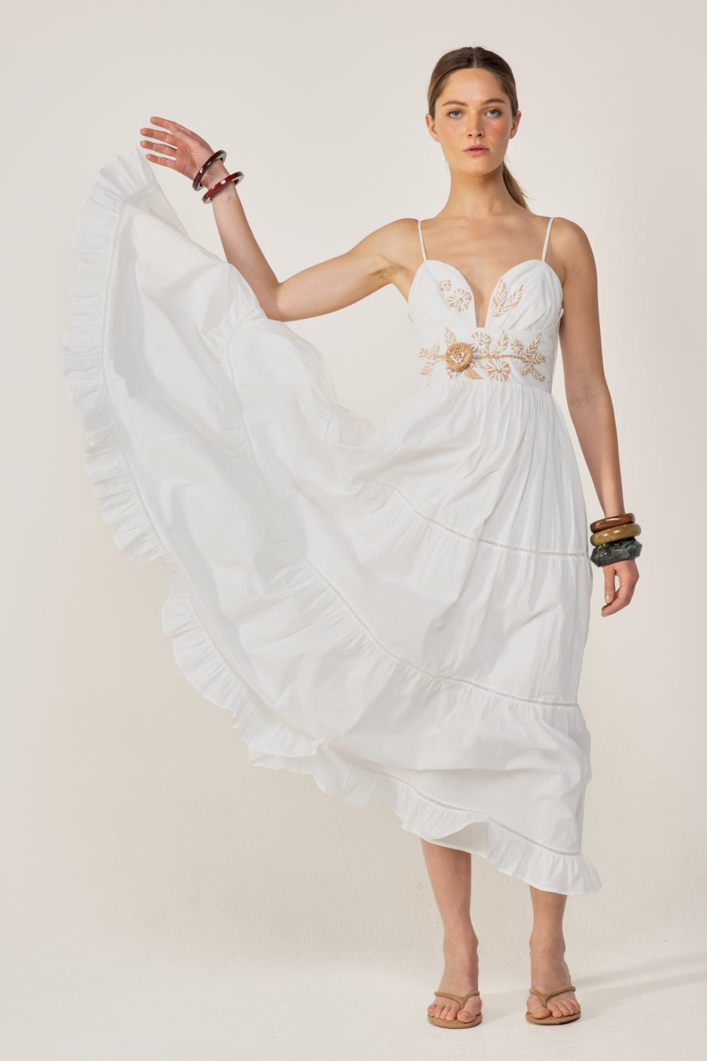 Long Dress Milena - Natural White Provence