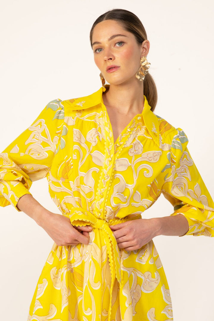 Mini Dress Conti - Yellow Ritual - Poupette St Barth