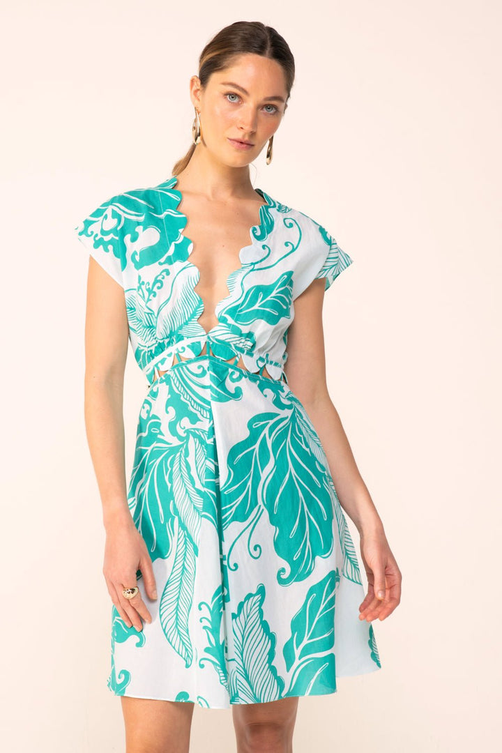 Mini Dress Hazel - Green Reef Wave - Poupette St Barth