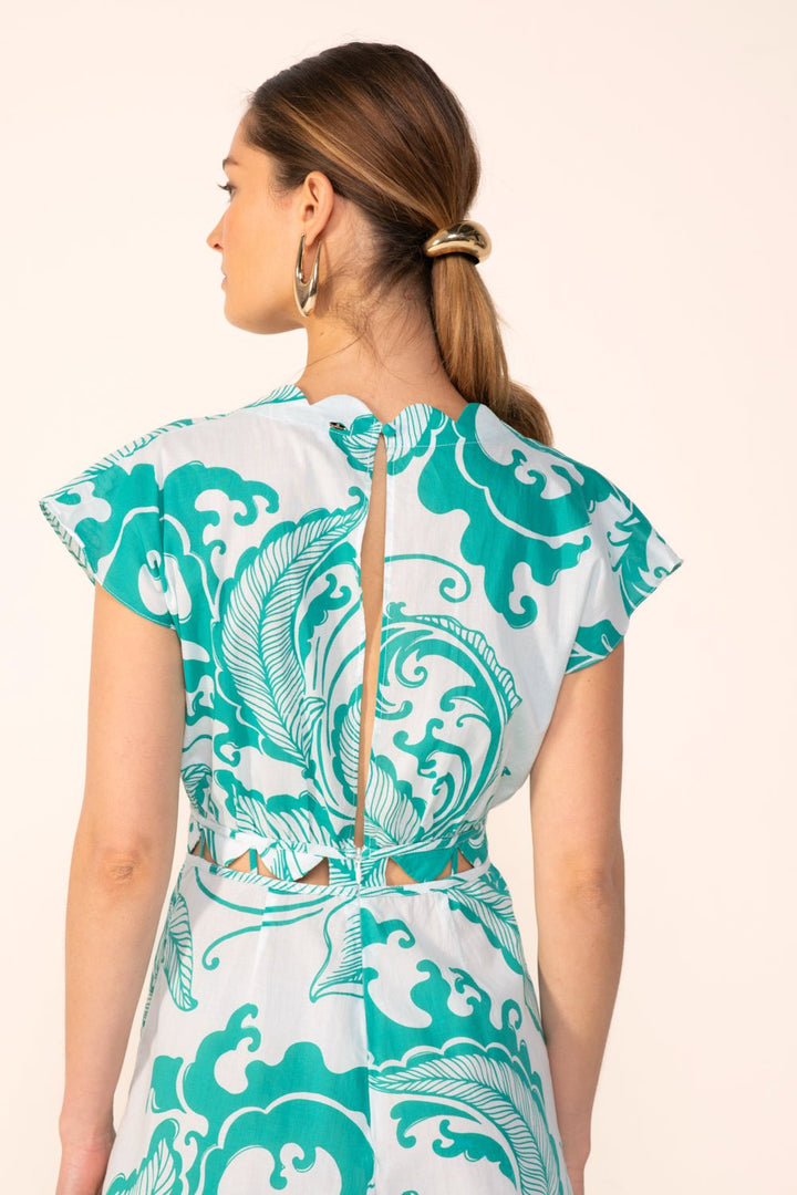 Mini Dress Hazel - Green Reef Wave - Poupette St Barth