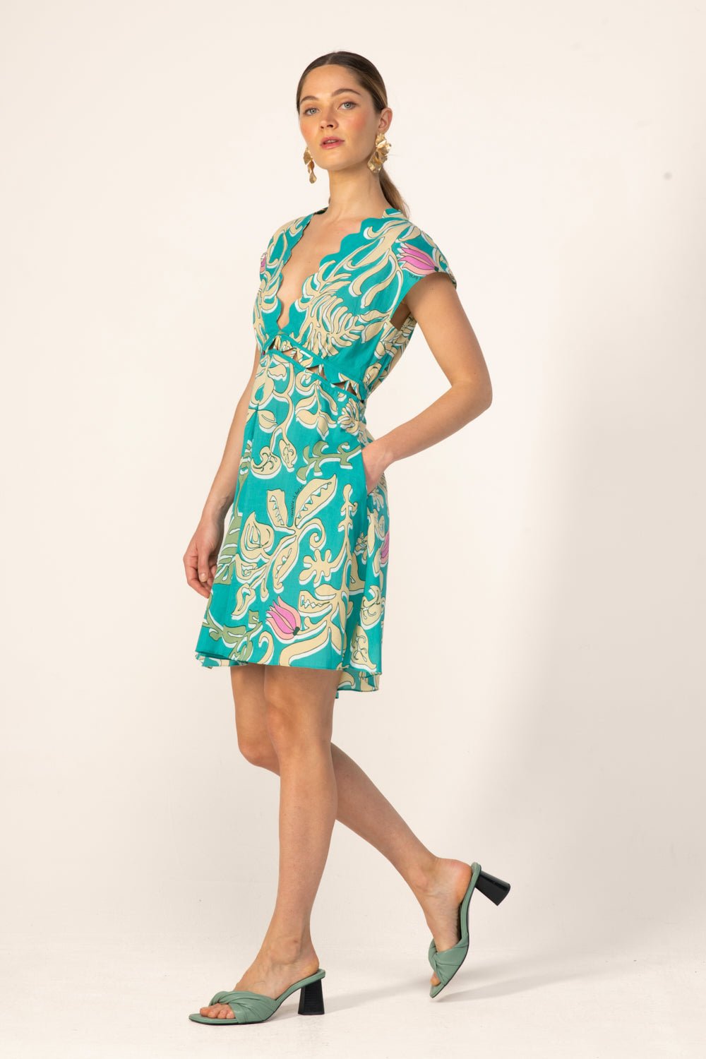 turqoise mini dress Sweet And Charming Mini Dress