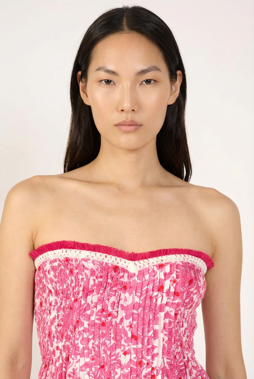 Bandeau Dress Claire - Pink Aquaflora - Poupette St Barth