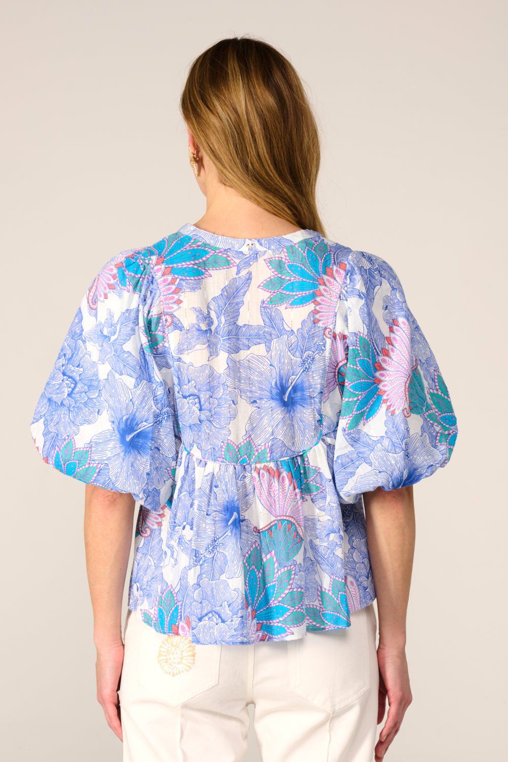Blouse Flores - Blue Padang