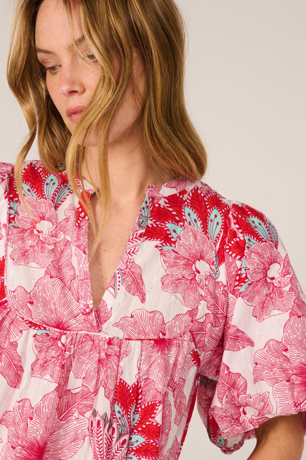 Blouse Flores - Pink Padang