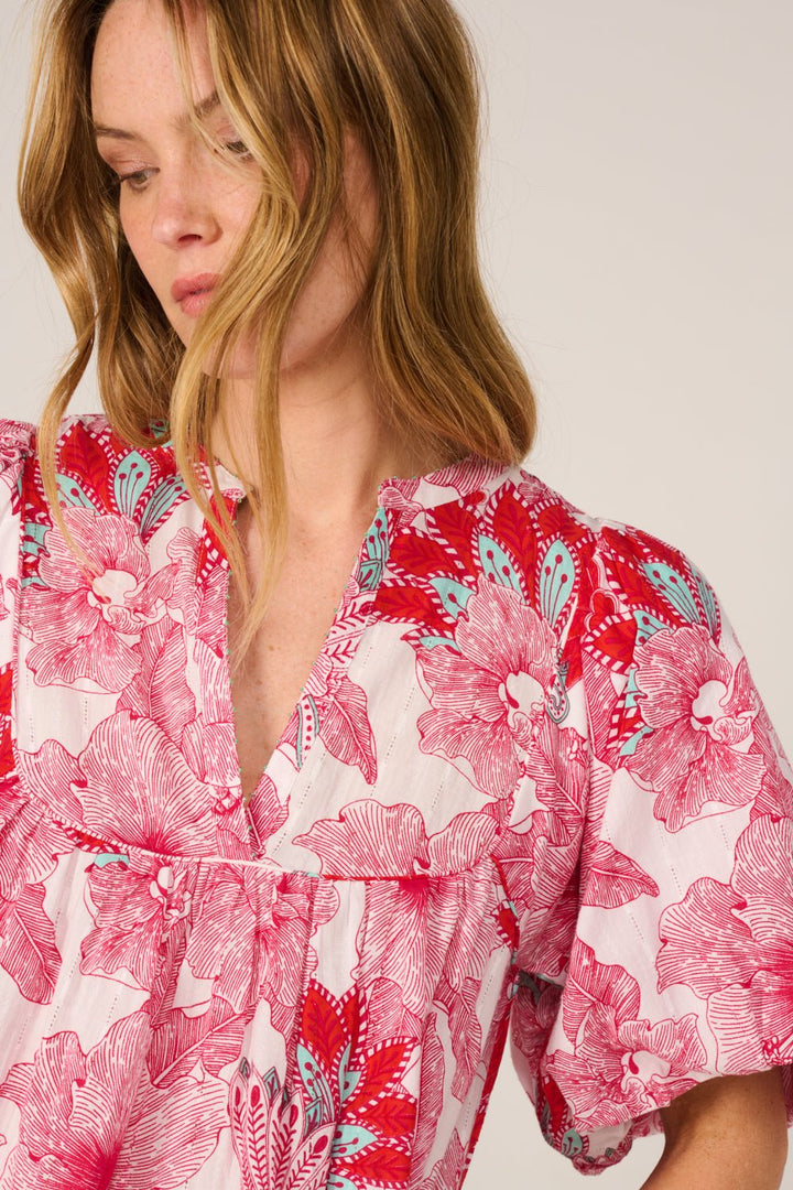 Blouse Flores - Pink Padang