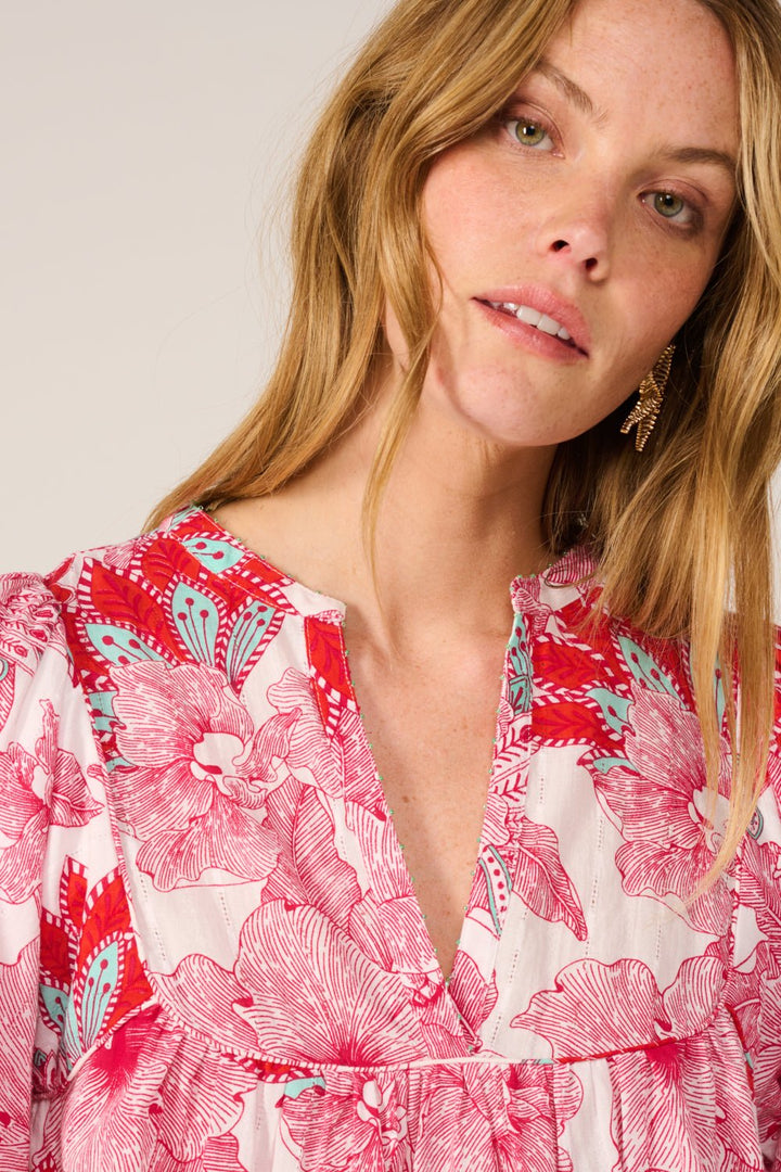 Blouse Flores - Pink Padang