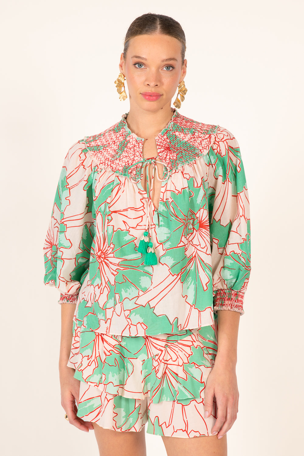 Blouse Ysee - Green Petal - Poupette St Barth