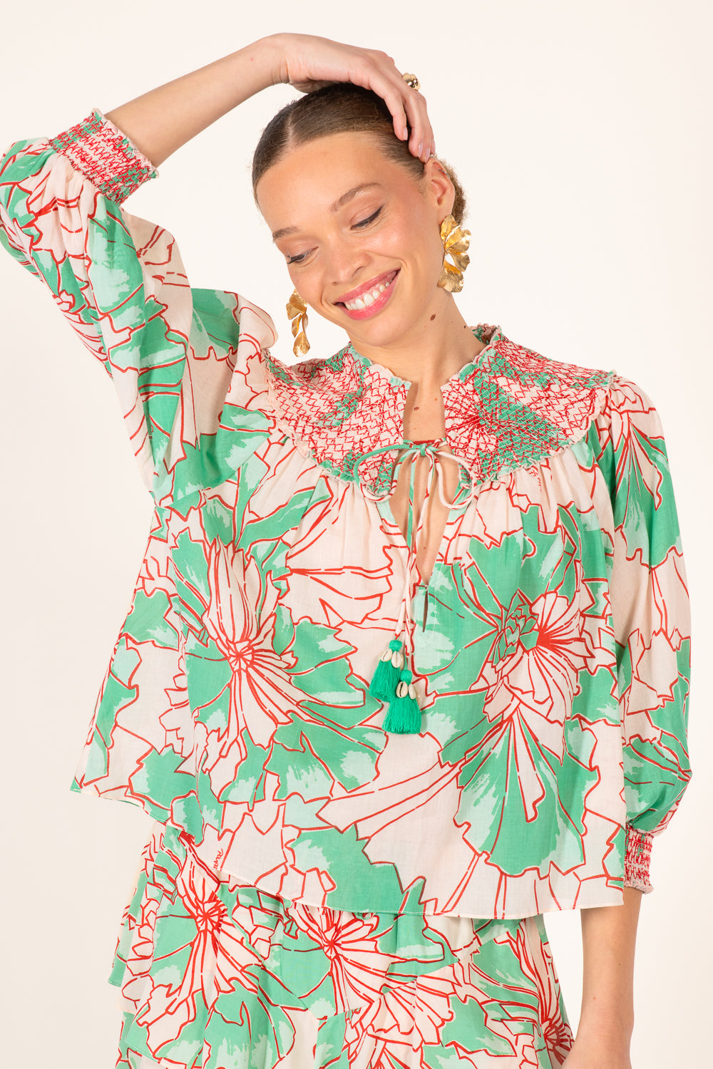 Blouse Ysee - Green Petal - Poupette St Barth