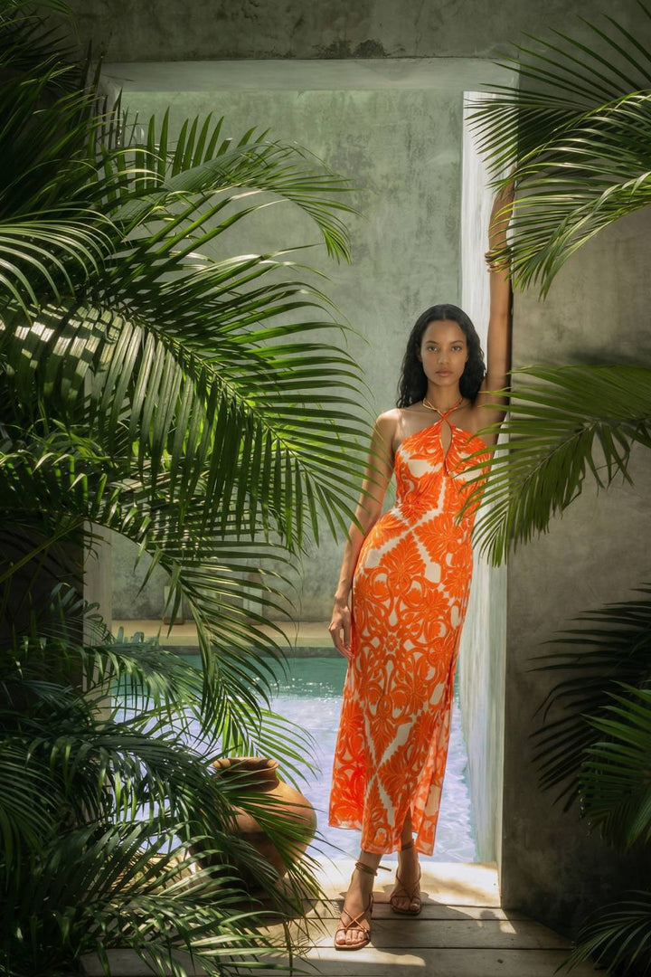 Long Dress Stella - Orange Mantra - Poupette St Barth