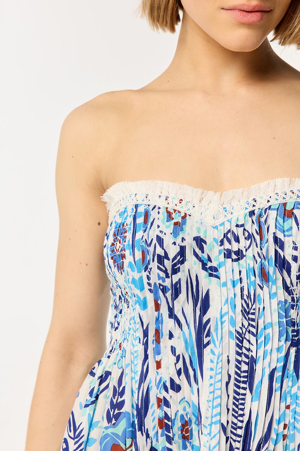 kimchi blue floral strapless dress Bandeau Dress Claire