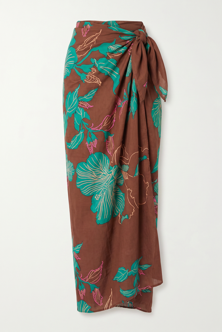 Sarong Bonnie - Brown Hibiscus