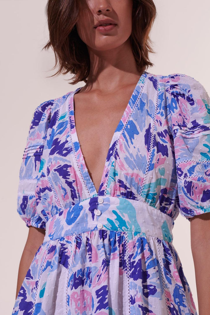 Mini Dress Reine - Blue Macro Peony