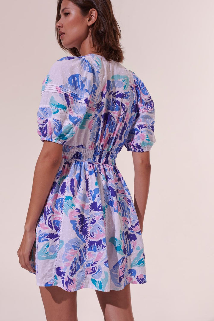 Mini Dress Reine - Blue Macro Peony