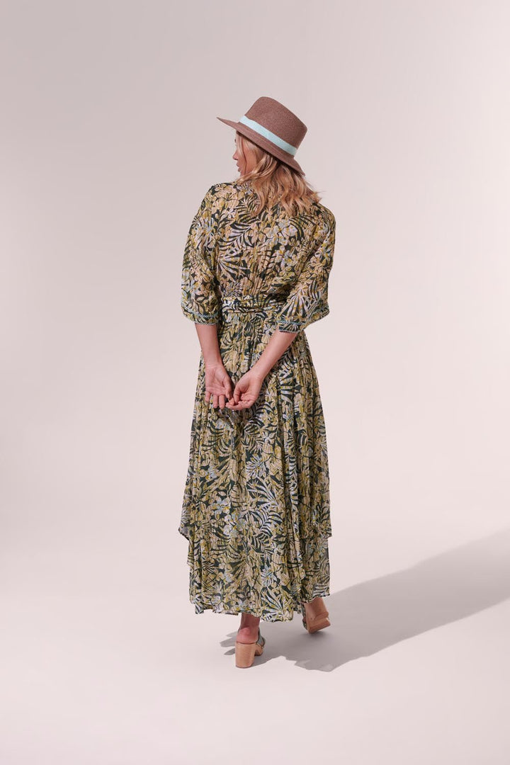 Robe Longue Adha - Green Tropical