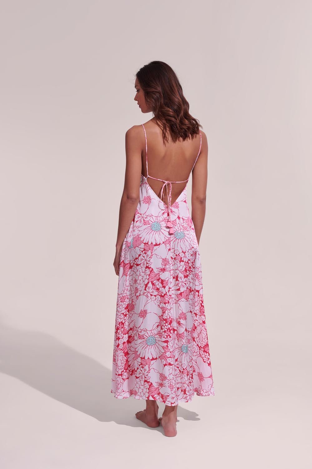 Robe Longue Denise - Pink Macro 70'S Garden