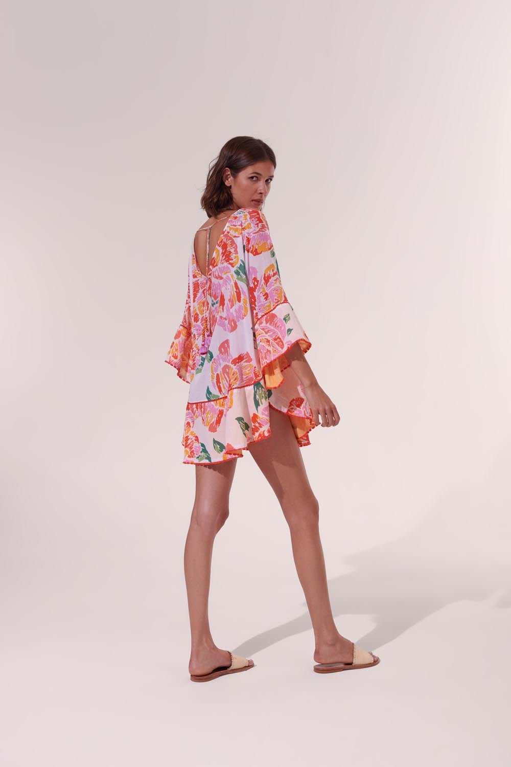 Poncho Allia - Orange Macro Peony