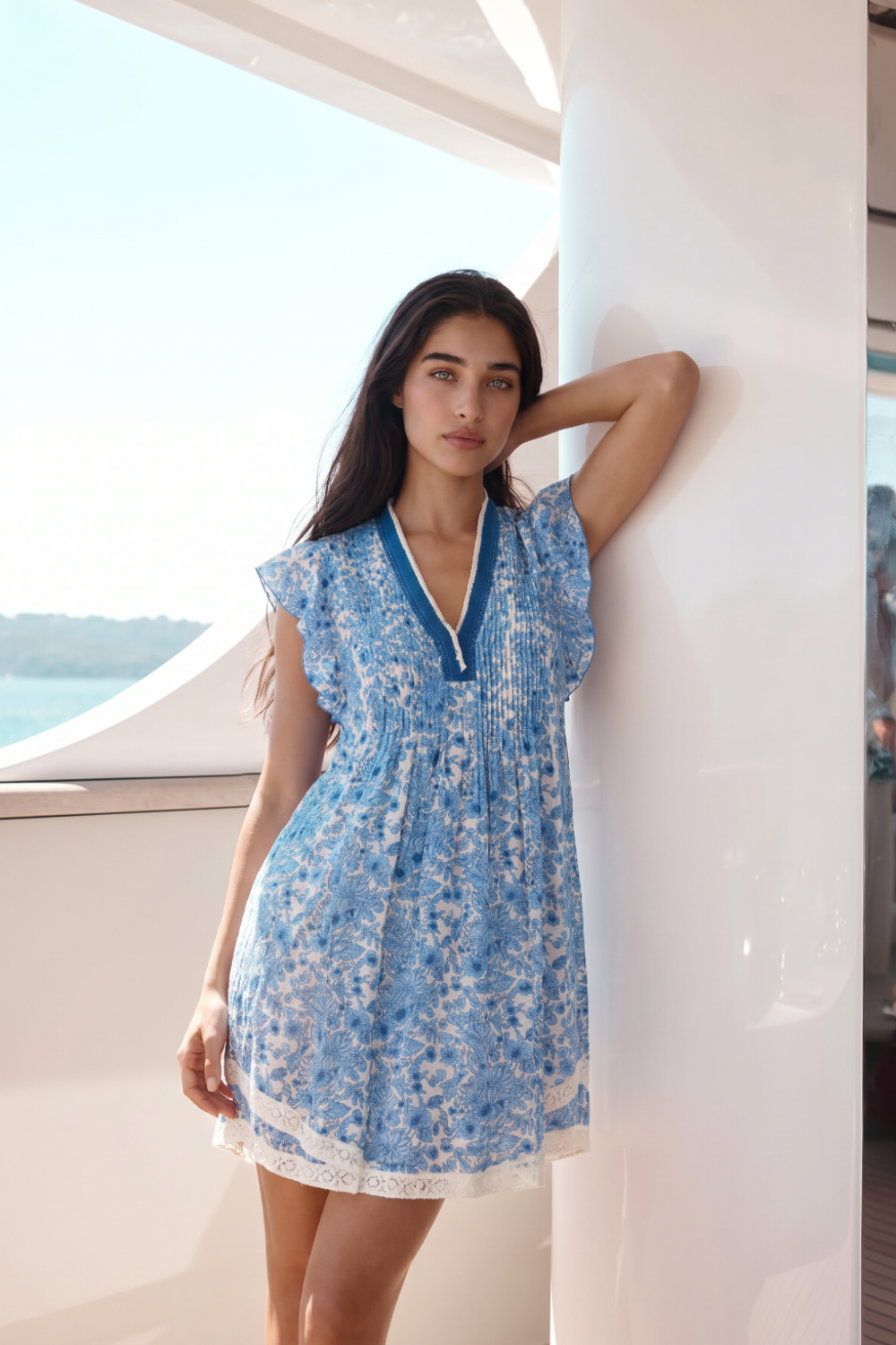 fleurette mini dress pale blue Arlette Lime Lush Mini Dress Sasha - Blue