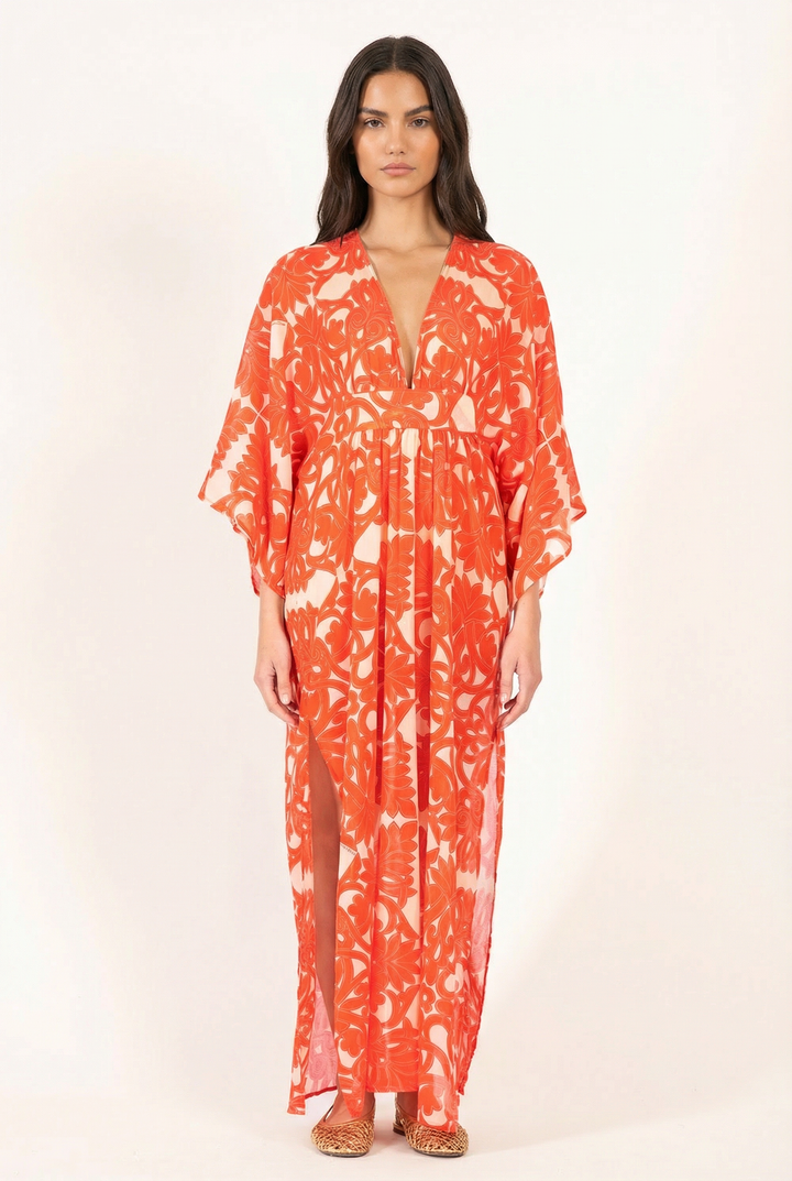 Kaftan Sol - Orange Mantra - Poupette St Barth