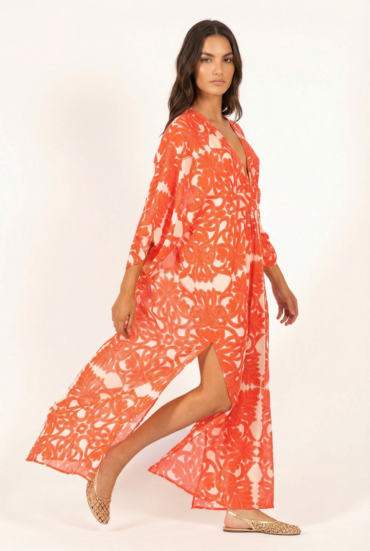 Kaftan Sol - Orange Mantra - Poupette St Barth
