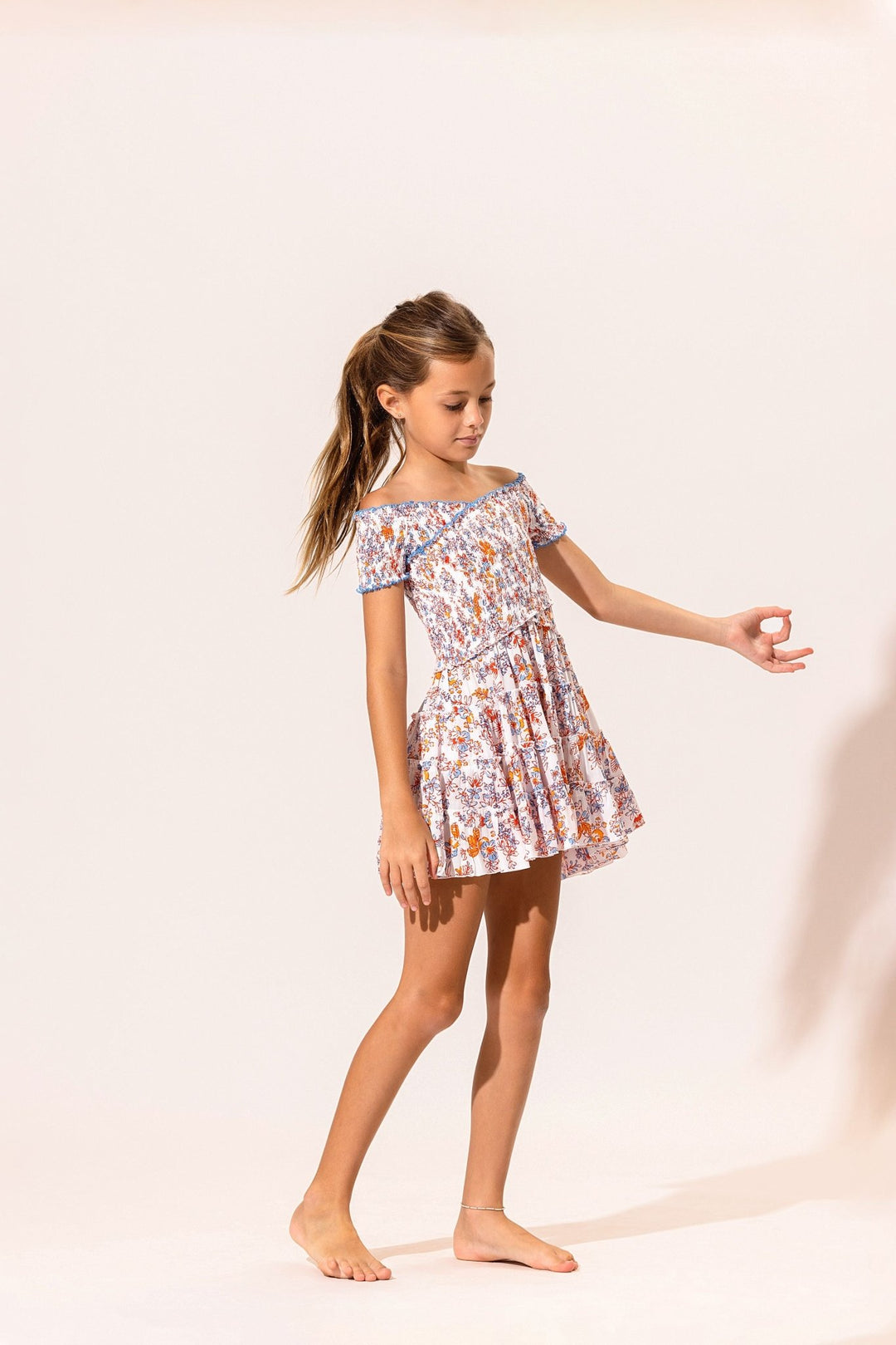 Kids Mini Dress Soledad - Blue 4 Poupette St Barth Kids Mini Dress Soledad - Blue 4 Poupette St Barth