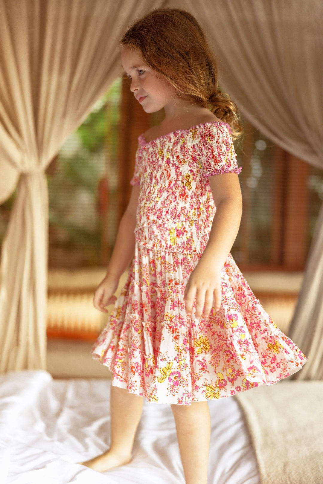 Kids Mini Dress Soledad | Pink | 6 Yrs | Poupette St Barth Kids Mini Dress Soledad | Pink | 6 Yrs | Poupette St Barth