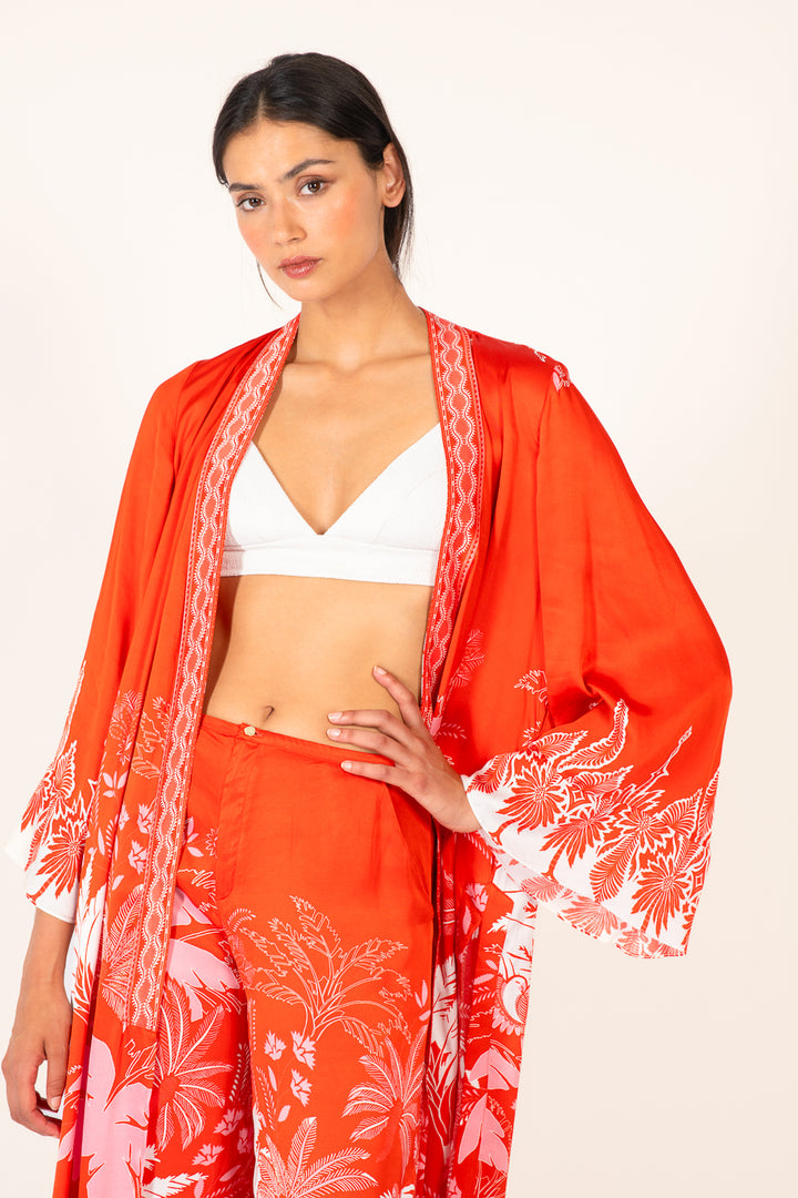 Kimono Lea - Coral Canopy - Poupette St Barth